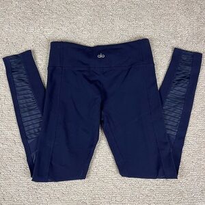 Alo Moto Leggings Women’s S Navy High Waisted Moto Leggings Yoga Stretch Sculpt